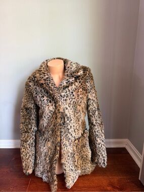 Faux Fur Leopard-Print Coat - Women